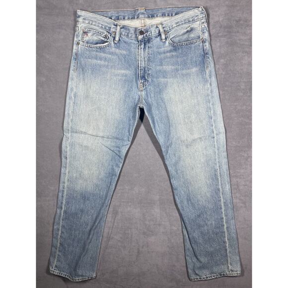 Polo Ralph Lauren Jeans Men 35/30 Blue Denim 100% Cotton Light Wash Straight Leg - Picture 1 of 6